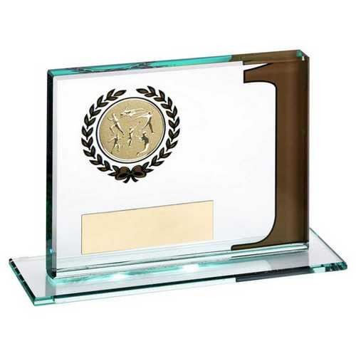 Jade Glass Plaque With Multi Athletics Insert And Plate Gold 1St