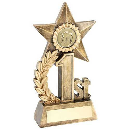Gold Leaf And Star Award With Athletics Insert And Plate